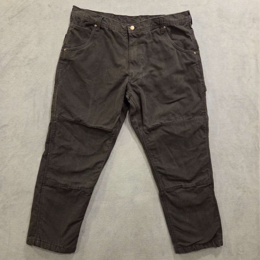 Lakin McKey Flannel Lined Double‎ Knee Canvas Pants Men's Size 40x32 Outdoor